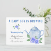 Die Erwartung, dass Foto Baby Boy eine Schwangersc Ankündigung (Stehend Vorderseite)