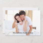 Die Erwartung, dass Foto Baby Boy eine Schwangersc Ankündigung (Rückseite)