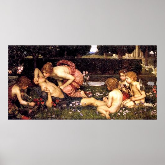 Die Erweckung von Adonis von John William Waterhou Poster (Vorne)