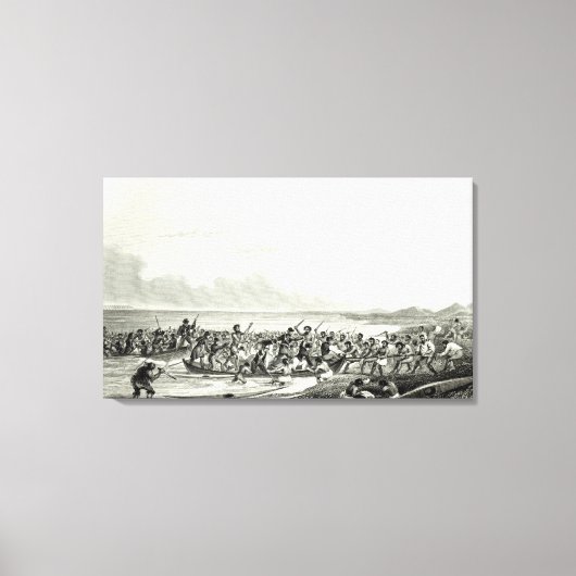 Die Eskimos, die die Boote plündern Leinwanddruck (Vorderseite)