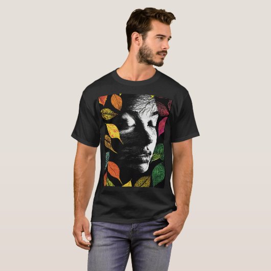 Die Essenc-Frau der Blätter Kunstlinie T-Shirt (Vorne ganz)