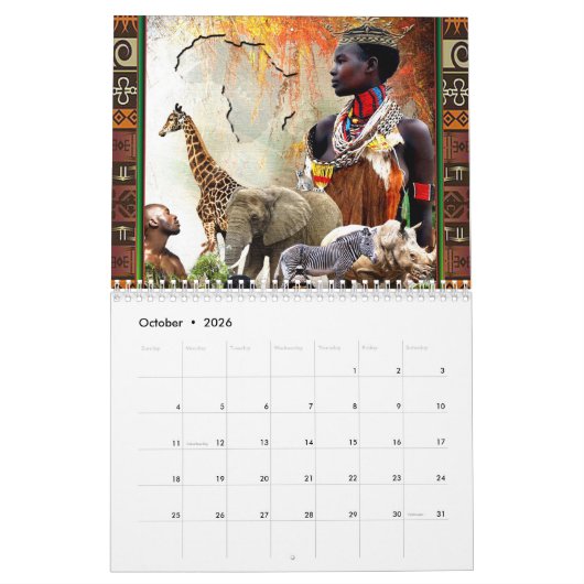 "Die Essenz Afrikas verkörpern" Kalender (Okt 2026)