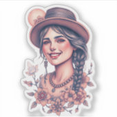 Die Essenz der Frau: Anmut, Kraft und Schönheit Aufkleber (Vorderseite)