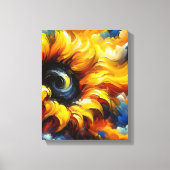 Die Essenz des Sonnenlichts - Abstrakte Sonnenblum Leinwanddruck (Vorderseite)