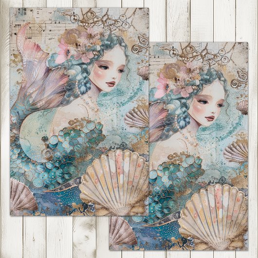 DIE ETHEREAL MERMAID DECOUPAY SEIDENPAPIER
