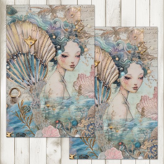 DIE ETHEREAL MERMAID DECOUPAY SEIDENPAPIER