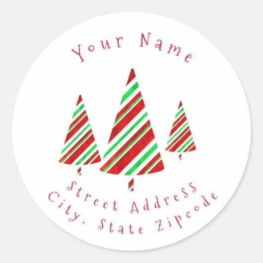 Die Etiketten "Rot-grüne Wasserfarben-Streifen" Runder Aufkleber (Vorderseite)