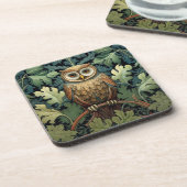 Die Eule auf einem Eichenbaum Getränkeuntersetzer (Linke Seite)