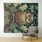 Die Eule auf einem Eichenbaum Wandteppich (Beispiel (Horizontal))