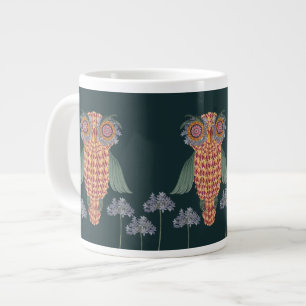 Die Eule der Weisheit und Blumen Jumbo-Tasse