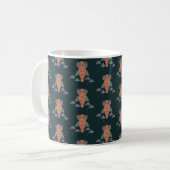 Die Eule der Weisheit und Blumen Kaffeetasse (Vorderseite Links)