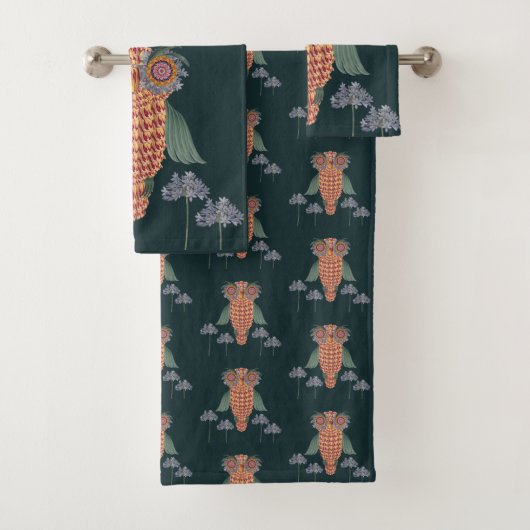 Die Eule der Weisheit und der Blume Badhandtuch Set (Insitu)