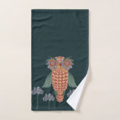 Die Eule der Weisheit und der Blume Badhandtuch Set (Handtuch)