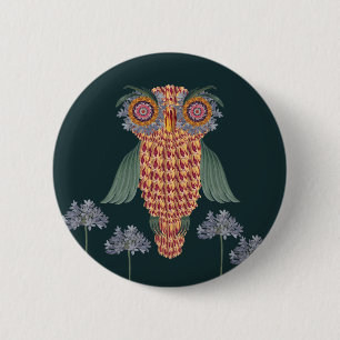 Die Eule der Weisheit und der Blume Button