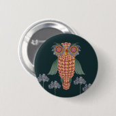 Die Eule der Weisheit und der Blume Button (Vorne & Hinten)