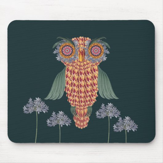 Die Eule der Weisheit und der Blume Mousepad (Vorne)