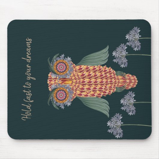 Die Eule der Weisheit und der Blume Mousepad (Vorne)