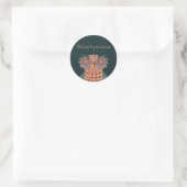Die Eule der Weisheit und der Blume Runder Aufkleber (Tasche)