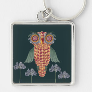 Die Eule der Weisheit und der Blume Schlüsselanhänger