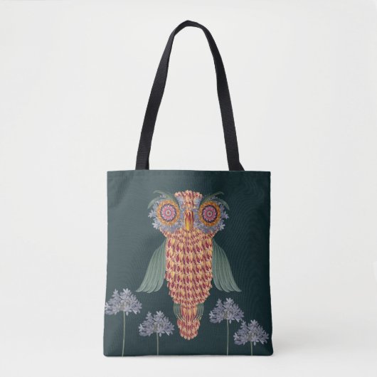 Die Eule der Weisheit und der Blume Tasche (Vorderseite)