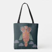 Die Eule der Weisheit und der Blume Tasche (Rückseite)