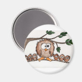 Die Eule-Familie Magnet (Vorderseite/Rückseite)