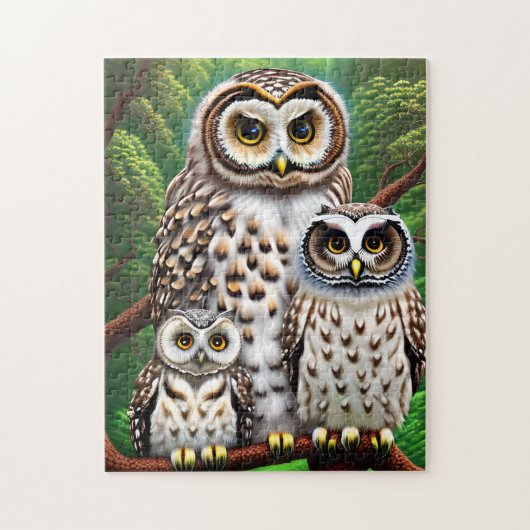 Die Eule-Familie Puzzle (Vertikal)