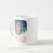 Die Eule hat einen Punkt Kaffeetasse (Vorderseite Links)