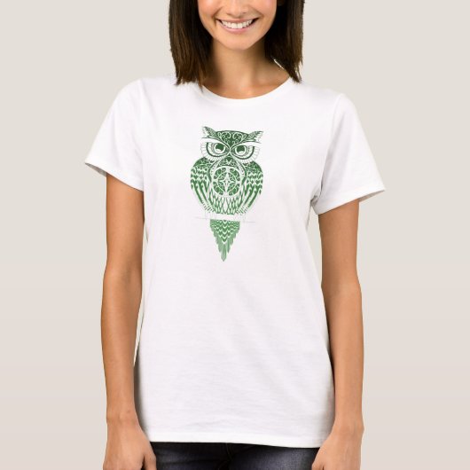 Die Eule in Grün T-Shirt (Vorderseite)