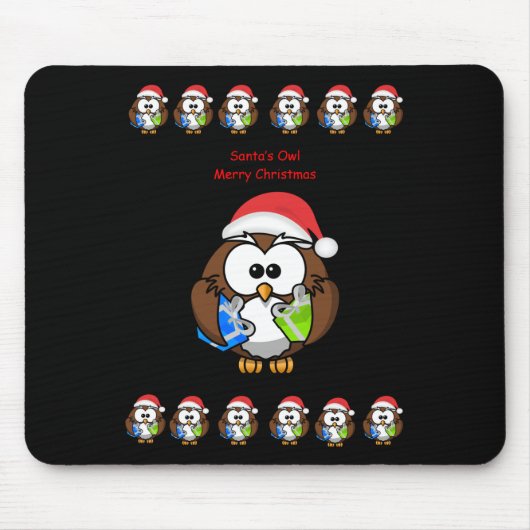 Die Eule-Maus-Pad des Weihnachtsmanns Mousepad (Vorne)