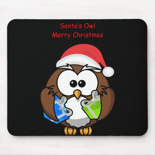 Die Eule-Maus-Pad des Weihnachtsmanns Mousepad (Vorne)