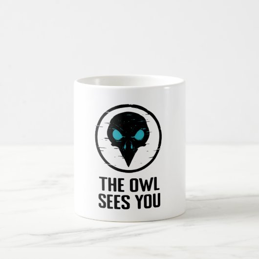 Die Eule sieht Euch - Glitch Eye Horror Shirt - We Kaffeetasse (Mittel)