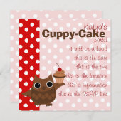 Die Eule und der Cupcake Einladung (Vorne/Hinten)