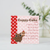 Die Eule und der Cupcake Einladung (Stehend Vorderseite)