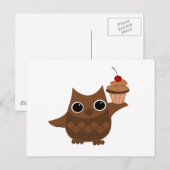 Die Eule und der Cupcake Postkarte (Vorne/Hinten)