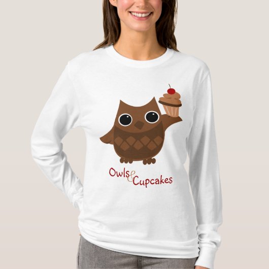 Die Eule und der Cupcake T-Shirt (Vorderseite)