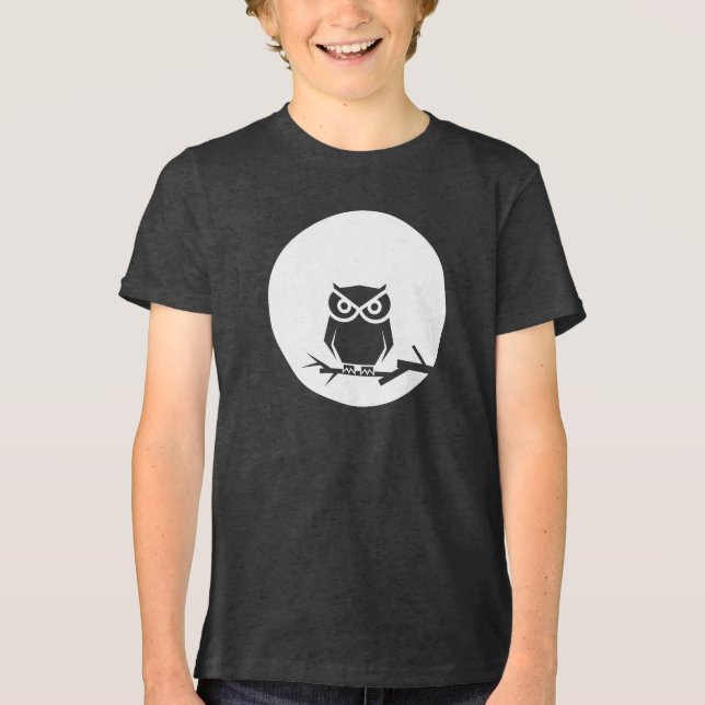 Die Eule und der Mond Tri-Blend Shirt (Vorderseite)