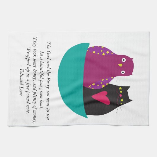 Die Eule und der Pussycat - Geschirrtuch/Tee Towl Handtuch (Horizontal)