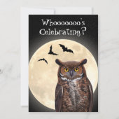 Die Eule und der Vollmond Einladung (Vorderseite)
