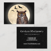 Die Eule und der Vollmond Visitenkarte (Vorne/Hinten)