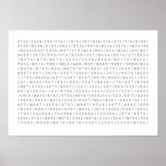 Die Eulen sind nicht das, was sie zu sehen scheine Poster (Vorne)