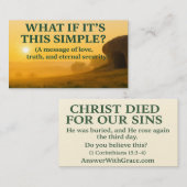 Die Evangeliekarte : Die Gnade, die Rette Visitenkarte (Vorne/Hinten)