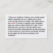 Die Evangelium-Visitenkarte Visitenkarte (Rückseite)