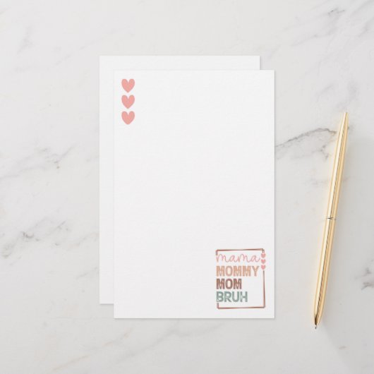 Die Evolution der Mama: Von Mama bis Bruh Briefpapier (Vorderseite/Rückseite Beispiel)