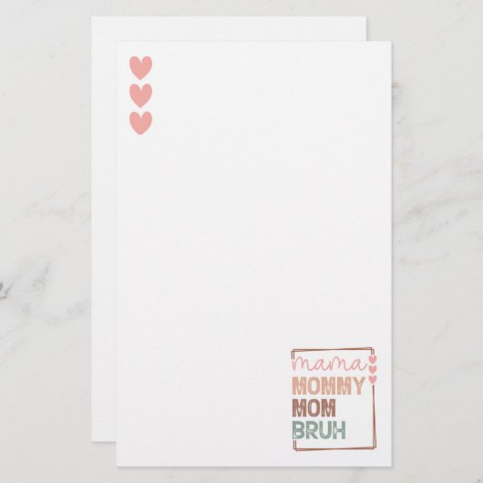 Die Evolution der Mama: Von Mama bis Bruh Briefpapier (Vorne/Hinten)