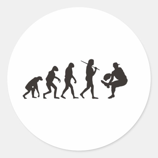 Die Evolution des Baseballpitchers Runder Aufkleber (Vorderseite)