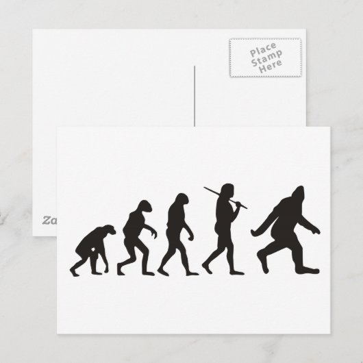 Die Evolution des Bigfoot Postkarte (Vorne/Hinten)