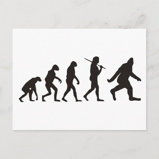 Die Evolution des Bigfoot Postkarte (Vorderseite)