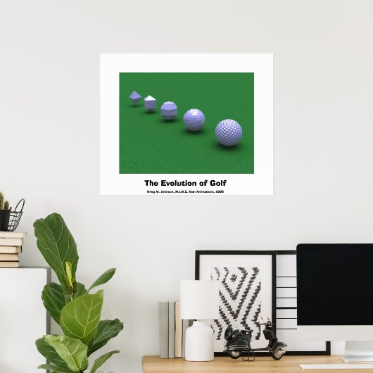 Die Evolution des Golfsports Poster (Heimbüro)