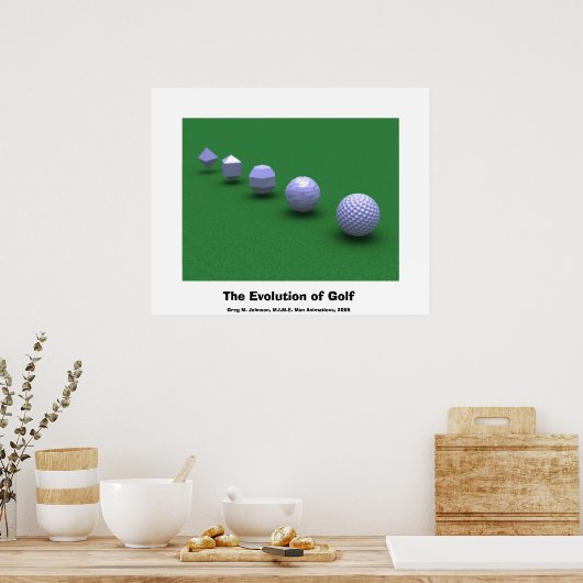 Die Evolution des Golfsports Poster (Küche)